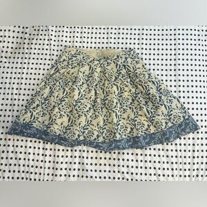 Anthropologie Odille pleated patterned skirt